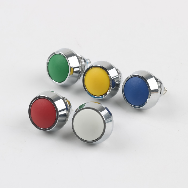 12mm Metal Pushbutton Switch, Screw Foot Welding Foot Semi-Oxygen Mini Ball Head Waterproof Self-Resetting Small Push button