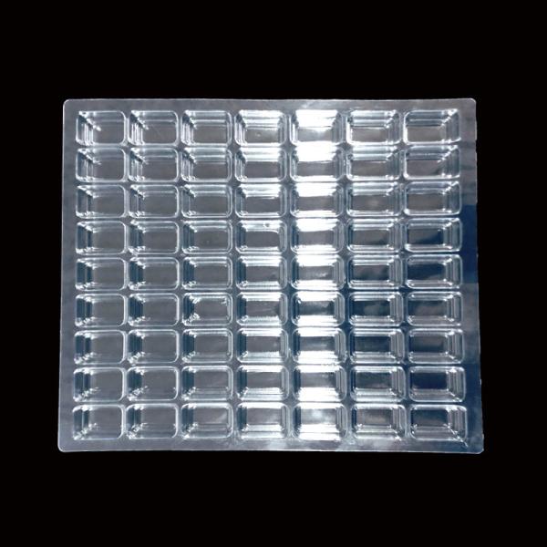 Custom 63 Cavity Macaron PET Tray Food Grade Crystal Clear