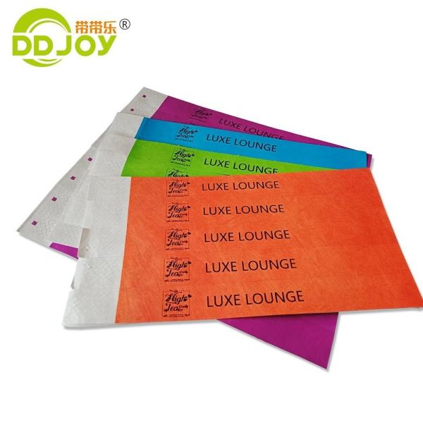 Popular Tyvek Wristband Custom Logo Disapossable Paper Bracelet Party