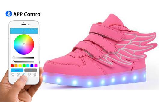 Fashional App Controlled LED Shoes High Top Light Up Sneakers For Adults Breathable