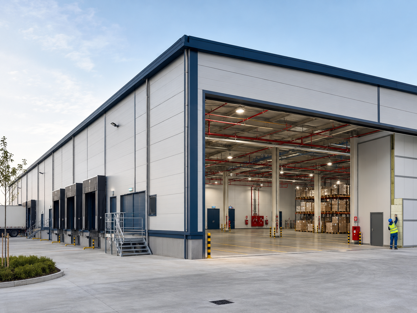 Fire Resistant Prefabricated Steel Warehouse A2 Rated Panel Safe Storage