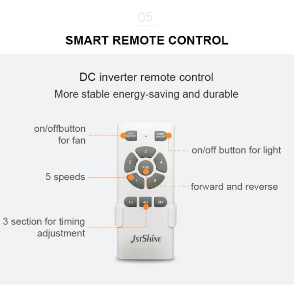 Motor de corrente contínua 52 polegadas Natureza madeira 3 lâminas de madeira de poupança de energia ventilador de teto para arrefecimento de ar