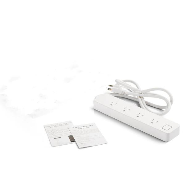 White Wifi Smart Power Strip , Tuya US Standard Timing Switch Smart Home Surge Protector