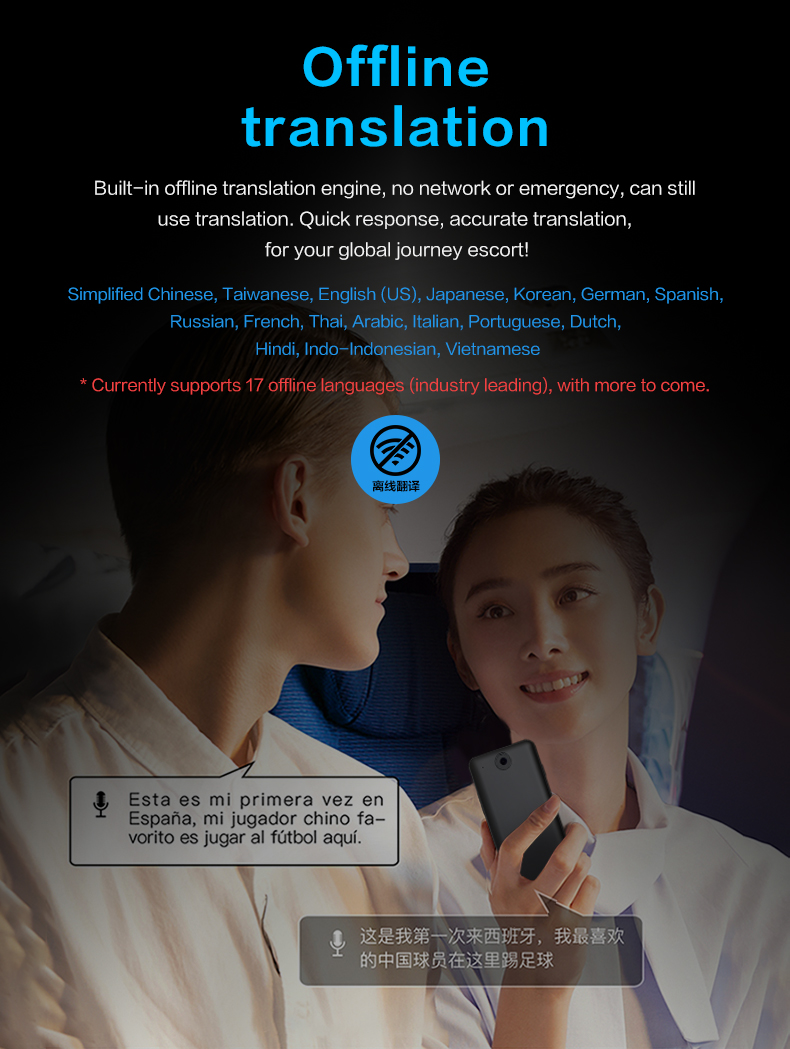 160 Languages Mini Translator Device Touch Screen Online Offline Languages Translation