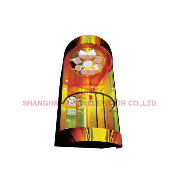 Лифт украшения VVVF зеркала золота титана акриловый освещая панорамный