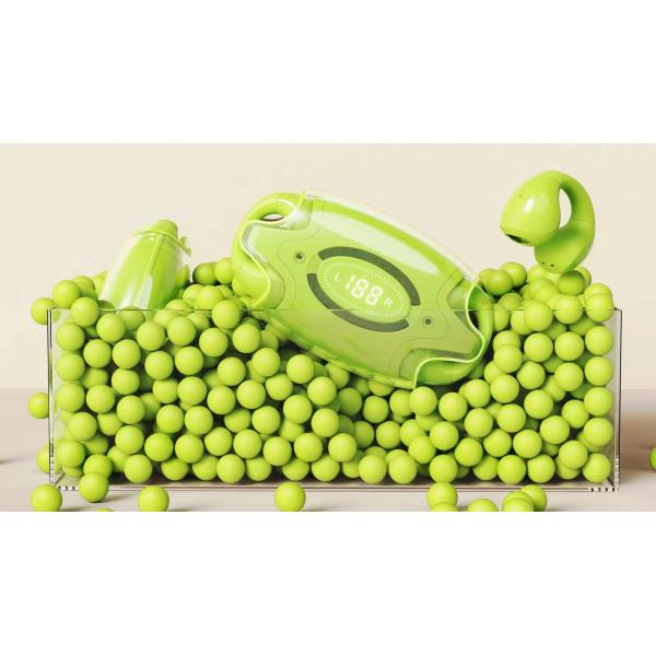 True Wireless ANC Earbuds Green Clip On Wireless Bluetooth Earphones