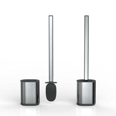 Stainless Steel Compact Bathroom TPR Toilet Brush Holder Set with Hot European Design and Durable Brush