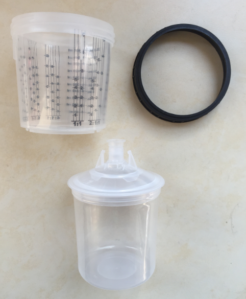 Disposable Mixing Cup Compatible to 3M paint cup Automotive Repair Spray Gun Painting Gravity 600ml one time used pot