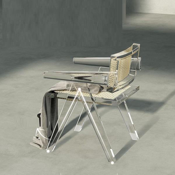 Modern Acrylic Stacking Kitchen Dining Room Arm Chair In Clear Fully Assembled Chair Transparent Plastic Dining