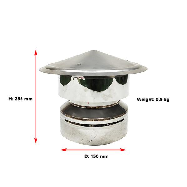 0.45mm 6 Twin Wall Spigot Lock Chimney Vent Cover Cap Shield