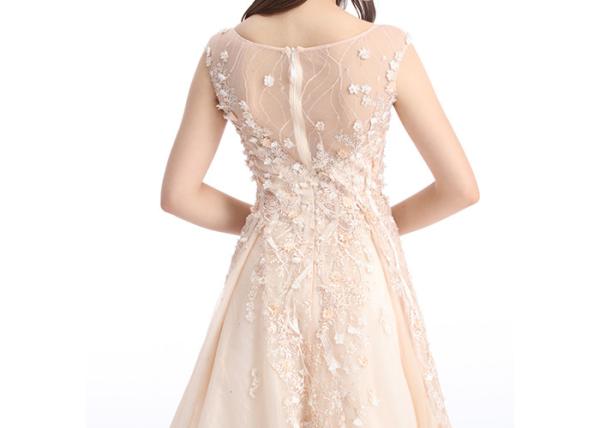 Organza Fabric Champagne Bridesmaid Dresses Long Europe Style Evening Dress