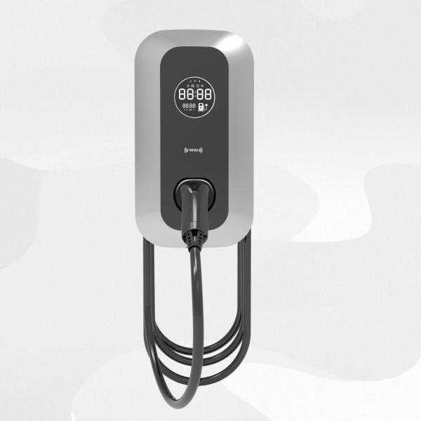 Estação de carregamento de veículos elétricos de corrente alternada de 7 kW com opções de montagem em parede ou pedestal de tomada do tipo 2
