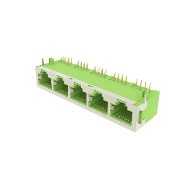 Front PEG 4.75 1*5 RJ45 Multi Port Connector W/O EMI 8P8C Unshielded