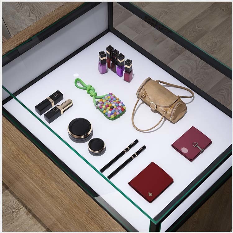 Retailer Shops Modern Wood MDF Checkout Reception Desk with Glass Box Checkout Counter