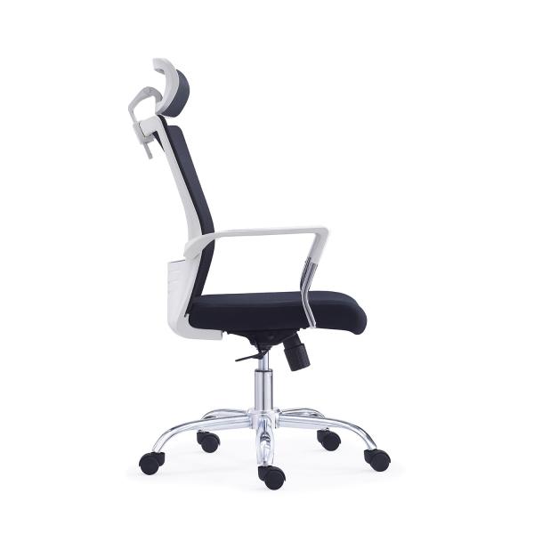 Modern Middle Back Mesh Back Fabric Seat Swivel Office Chair With Headrest