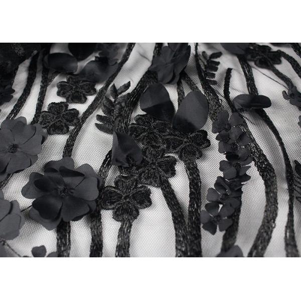 Ткань для платьев свадьбы, вышитая Бридал ткань шнурка цветка полиэстера 3Д шнурка