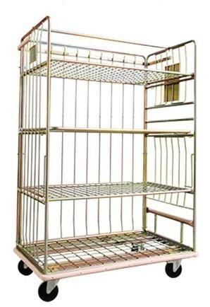 Logistics Cart Roll Metal Cage Trolley Roll Containers Carbon Steel Adjustable