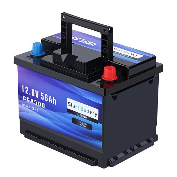 12V 56Ah LiFePO4 Starting Battery 500CCA Bluetooth Marine RV Truck Lithium Battery With Smart BMS