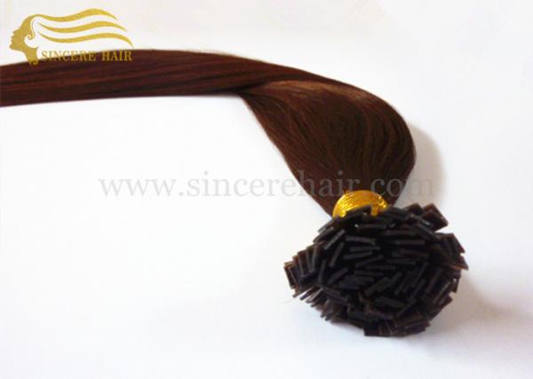 Hot 18 Kertatin Fusion Hair Extensions - 45 CM  Brown Keratin Fusion Flat Shape Hair Extensions 1.0 G / Strand For Sale