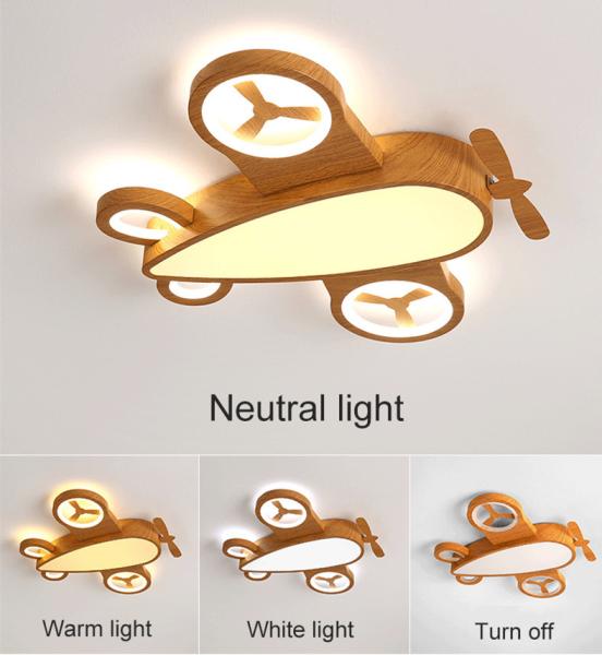 Wooden Cartoon Airplan Ceiling Light Nordic Japanese Kids room lamp(WH-WA-27)