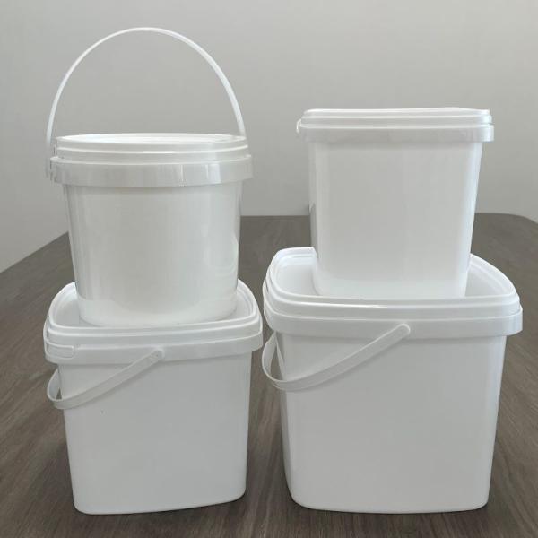 Multi-purpose Red Square Plastic Pail Bucket with Handle Certified and GAP/ISO/FDA
