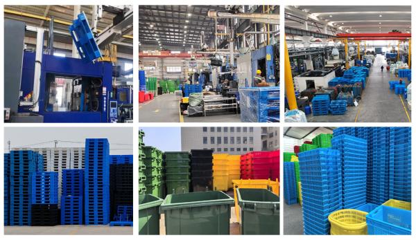 Big Plastic Crates Heavy Duty Bulk Storage Containers Large Collapsible Pallet Box Recyclable Bulk Cargo Storage Foldable Pallet Box Industrial Commercial Stackable Plastic Pallet Box