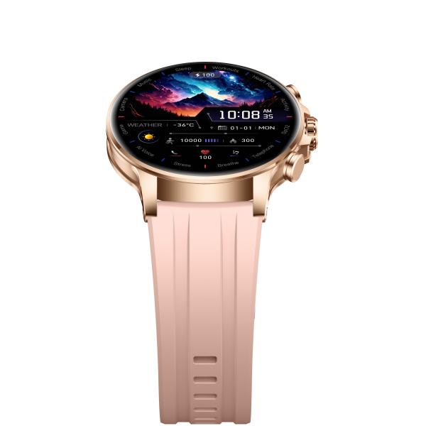 KW266 Révolutionnaire 1,6-points ronde AMOLED Smartwatch avec Bluetooth appelant et les capteurs avancés