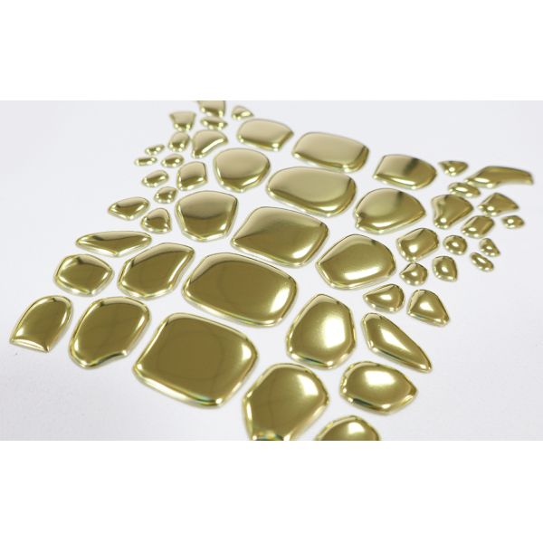 Factory Custom Metallic Gold TPU Heat Transfer Label - Irregular Shape Emblem for Luxury Apparel & Fashion Garments