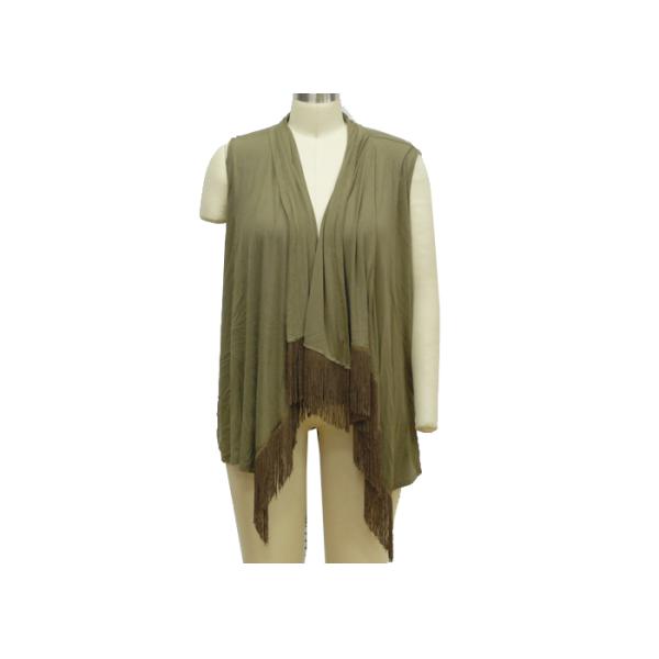 Sleeveless Casual Ladies Wear Long Drape Front Cardigan Knitting Pattern