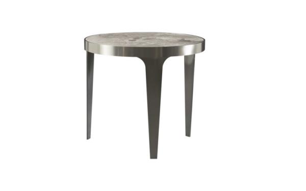 Stainless Base Circle Marble Coffee Table ,  Sturdy Metal Tray Top Coffee Table
