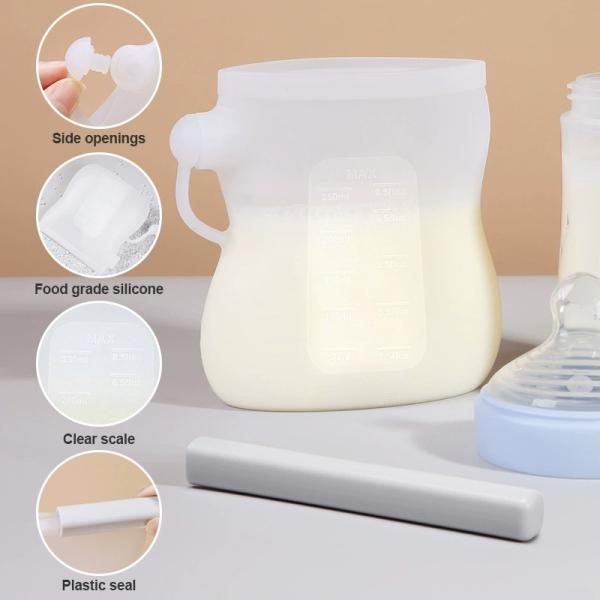 Premium Food-Grade Silicone Breast Milk Storage Bags – Reusable, Leak-Proof, Heat Resistant From -40°C To 230°C, Microwave & Freezer Safe, BPA-Free,Easy To Clean, Perfect For Modern Moms