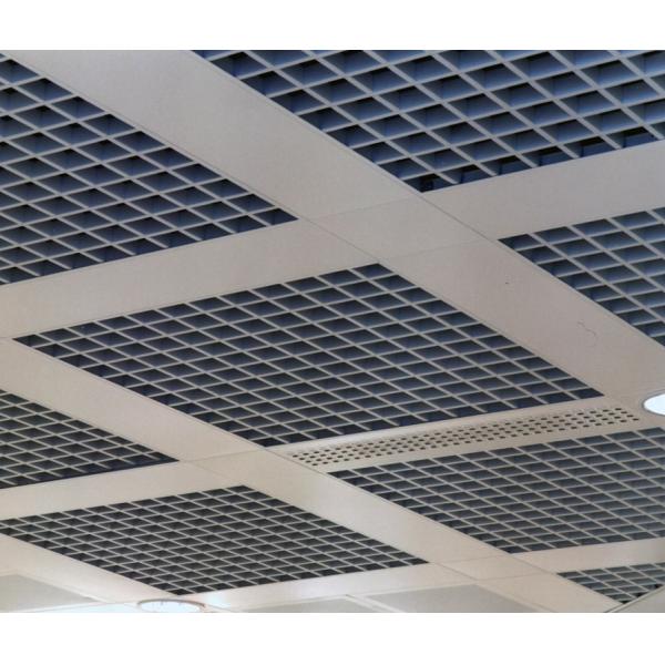 PE Powdercoated Metal Ceiling Tile Grid 100x100MM For Supermarket Decoration