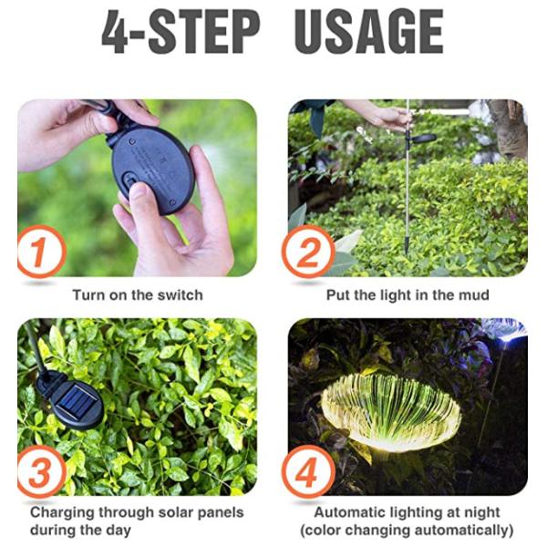 Multi Color 75cm 1.2V Decorative Solar Garden Stake Lights