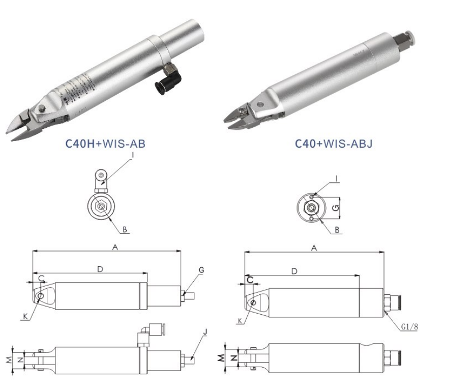 High Precision Air Nipper cutting various electronic wires (conductors, enameled wires)