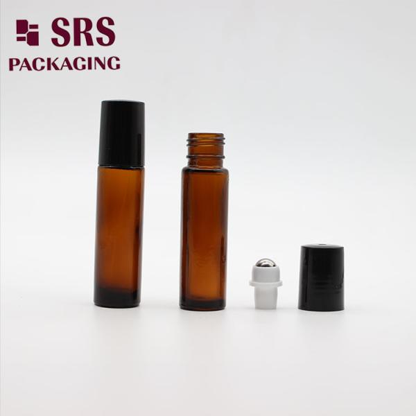 Amber Glass Roller Bottle with Steel Ball Leak Proof 10ml Capacity Free Sample Available