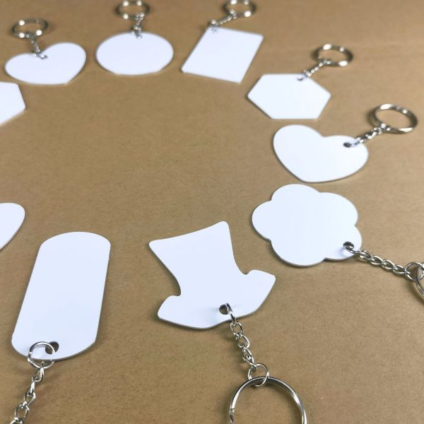 Double Sided Sublimation Metal Keychain Customized Aluminum Key Ring Blanks
