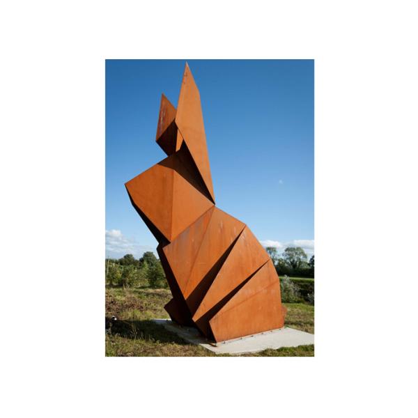 Украшение животного скульптуры кролика Кортен большого ржавого сада металла стальное