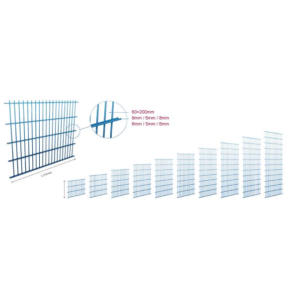 868 656 Powder Coated Double Wire Welded Mesh Fence Panels