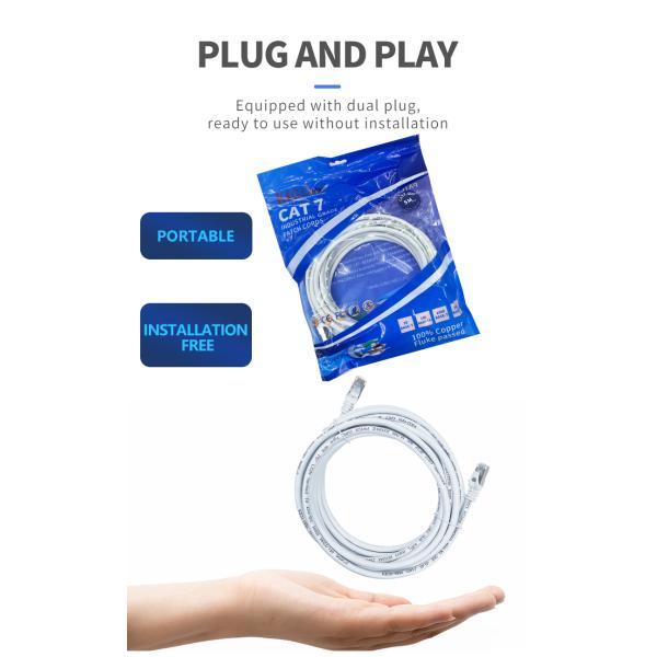 KICO Round CAT7 Sstp Patch Cord Cable CAT 7 Shielded Network Cables Lan Cable Network Cable