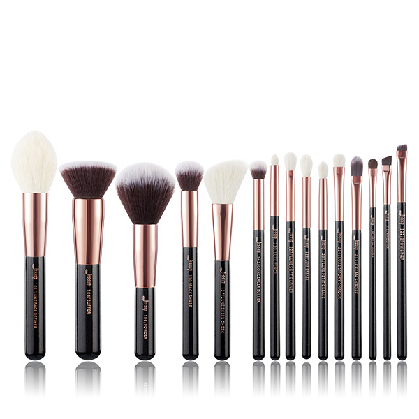 Jessup 15pcs Black/Rose gold Multitask Essential Makeup Brush Set Makeup Tools Beauty Brand Hong Kong T160