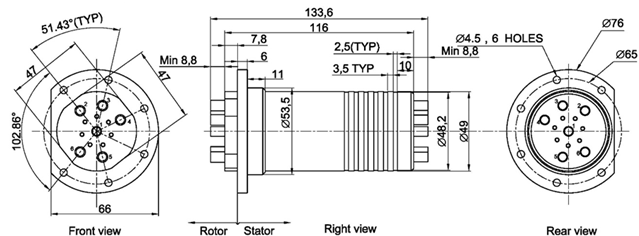 Stable Coaxial Rotary Joint Single Channel Radar Rotary Joint Low Insertion Loss