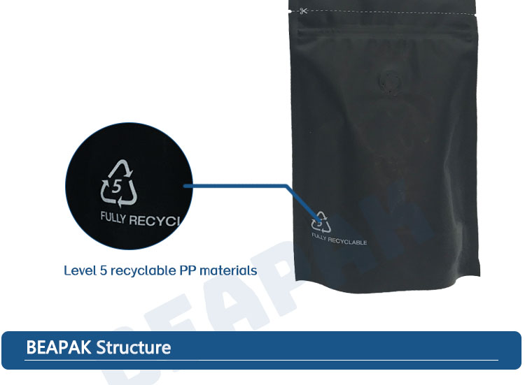 Еда кофе мешка пластмасс Mylar Recyclable стоит вверх мешок 130 Mircon
