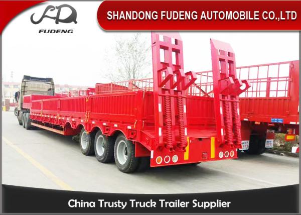 50-120T Low Bed Trailers , 50-120 T Q345B Steel Material  Lowbed Semi Trailer