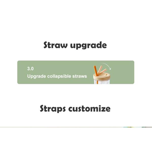 Outdoor Sports Must-Have Food Grade Plastic Water Bottle with Straw Straps and More