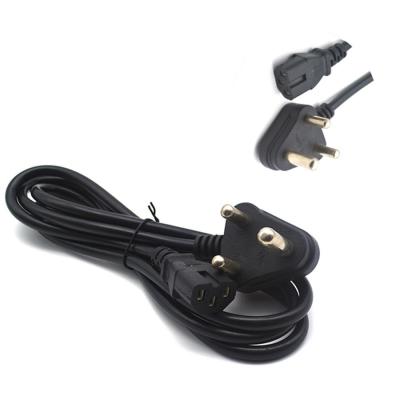 PVC Jacket 220v South Africa Grow Light Power Cord , 3 Pin AC Power Cord