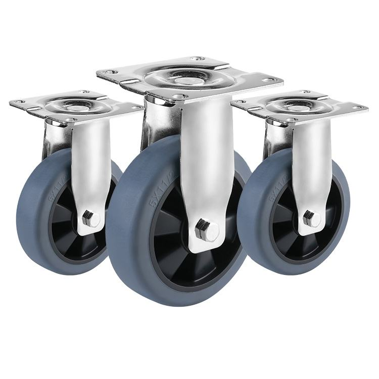Factory Wholesale Swivel Wheels with Brakes Double Ball Bearing 5 Inch Medium-Heavy Duty Wheel