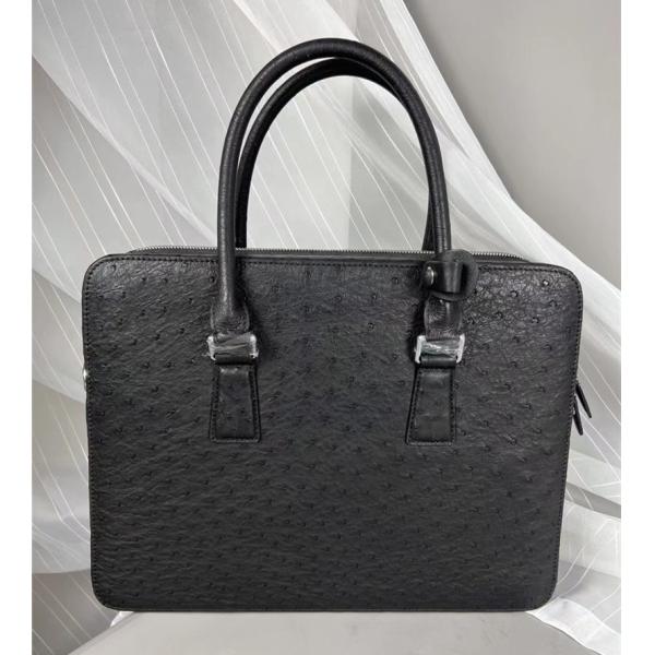 Authentic Ostrich Skin Businessmen Working Travel Purse Laptop Briefcase Genuine Leather Male Large Top-handle Handbag