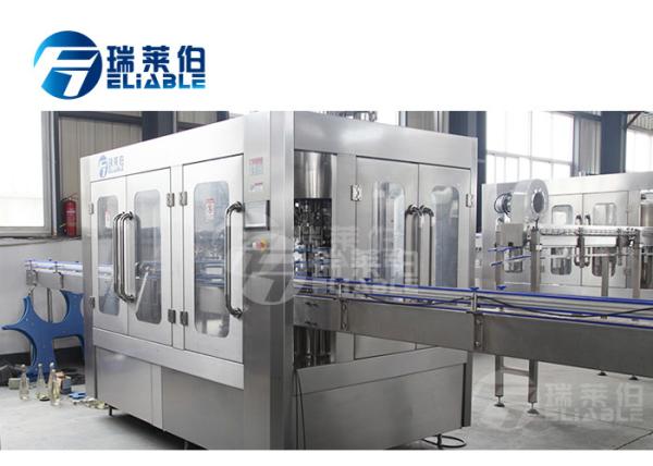 Electric Glass Bottle Filling Machine , Pure Water Washing Filling Capping Machine