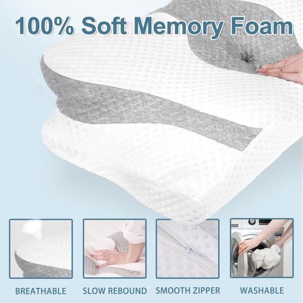 NECK Pain Relief Solution Memory Foam Contour Pillow for Side Back Stomach Sleeper