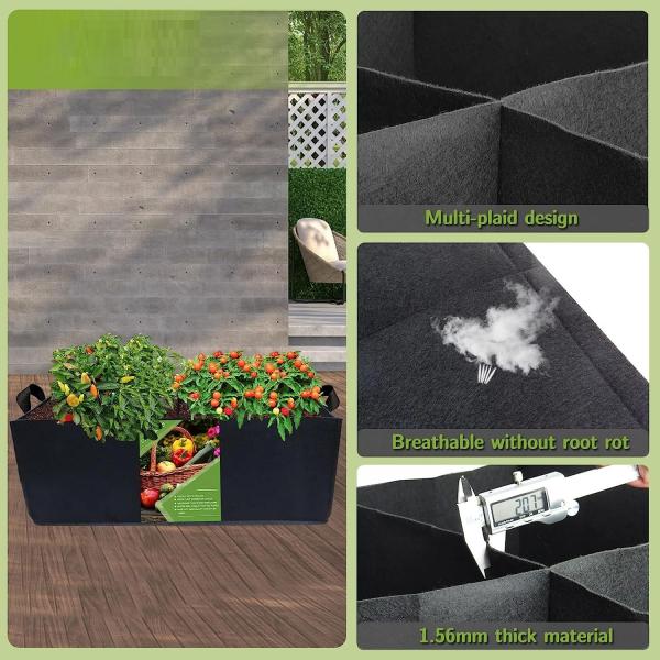 Fabric Raised Garden Bed 6x3x1ft Garden Grow Bed Bags for Growing Herbs, Flowers and Vegetables 128 Gallon